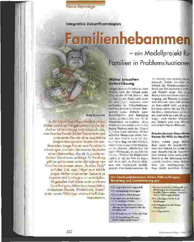 Vorschauseite 1: Familienhebammen - ein Modellprojekt für Familien in Problemsituationen