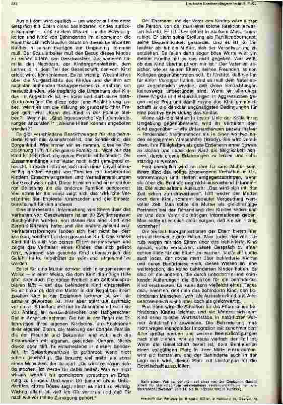 Vorschauseite 3: Das behinderte Kind in der Gesellschaft aus der Sicht der Sozialarbeiterin