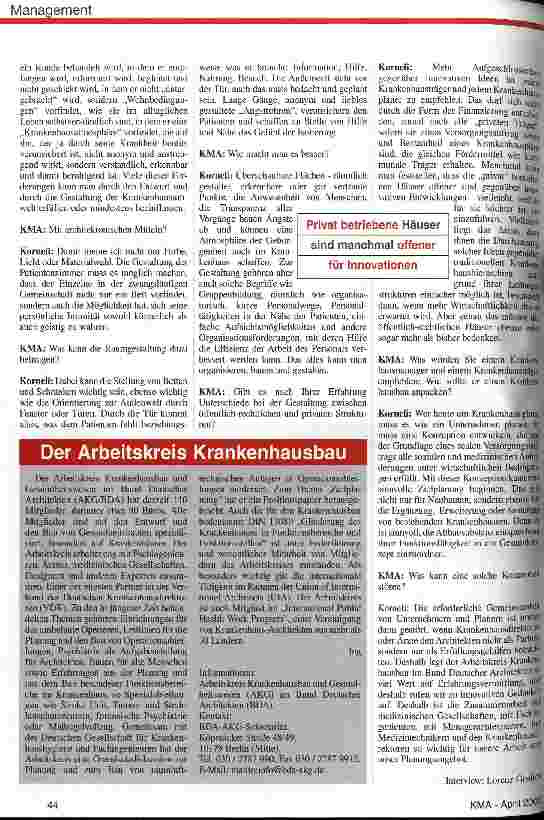 Vorschauseite 3: Krankenhausbau - Therapiebeitrag der Architektur