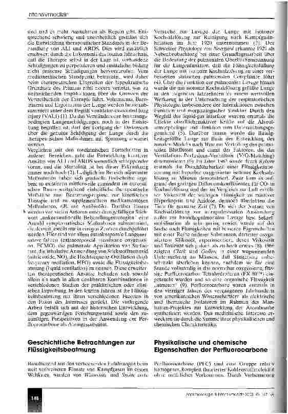 Vorschauseite 2: Flüssigkeitsbeatmung Geschichtliche Entwicklung und zukünftige Tendenzen