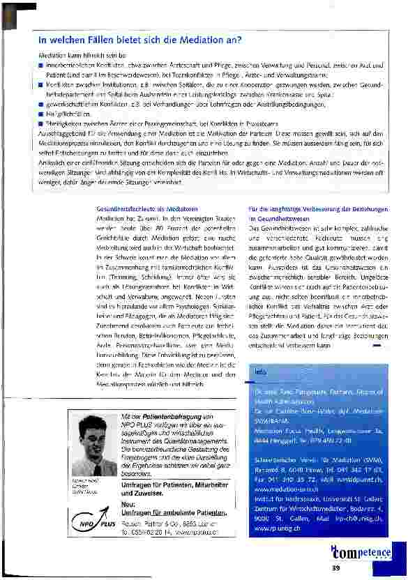 Vorschauseite 3: Mediation - ein Beitrag zur Konfliktlösung im Gesundheitswesen
