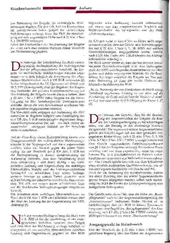 Vorschauseite 2: Beurteilung und Entgelthöhe für nichtärztliche Wahlleistungen unter Berücksichtigung des Begriffs der Angemessenheit