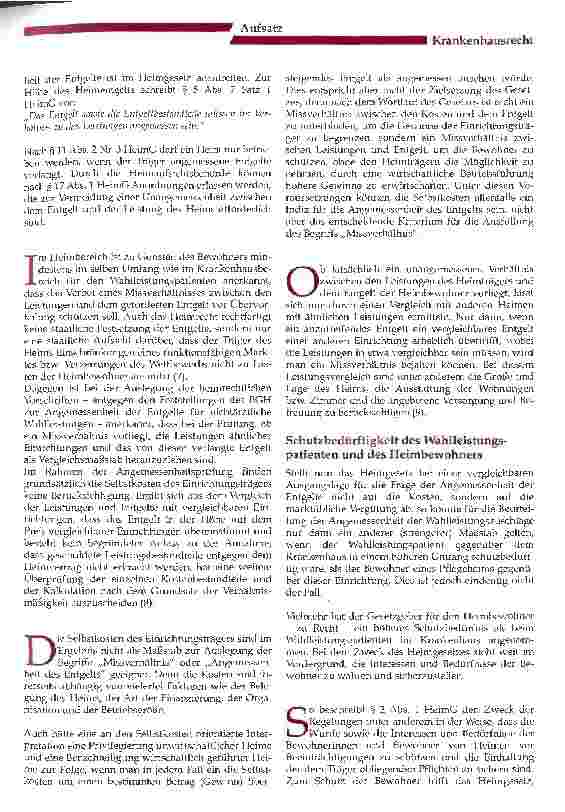 Vorschauseite 3: Beurteilung und Entgelthöhe für nichtärztliche Wahlleistungen unter Berücksichtigung des Begriffs der Angemessenheit