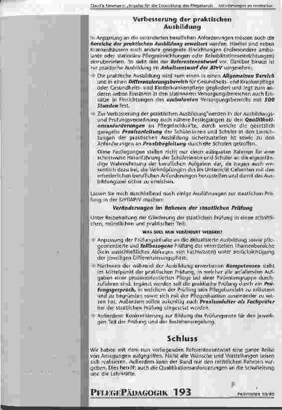 Vorschauseite 6: Impulse für die Entwicklung des Pflegeberufs - Anforderungen an normative Vorgaben der Ausbildung