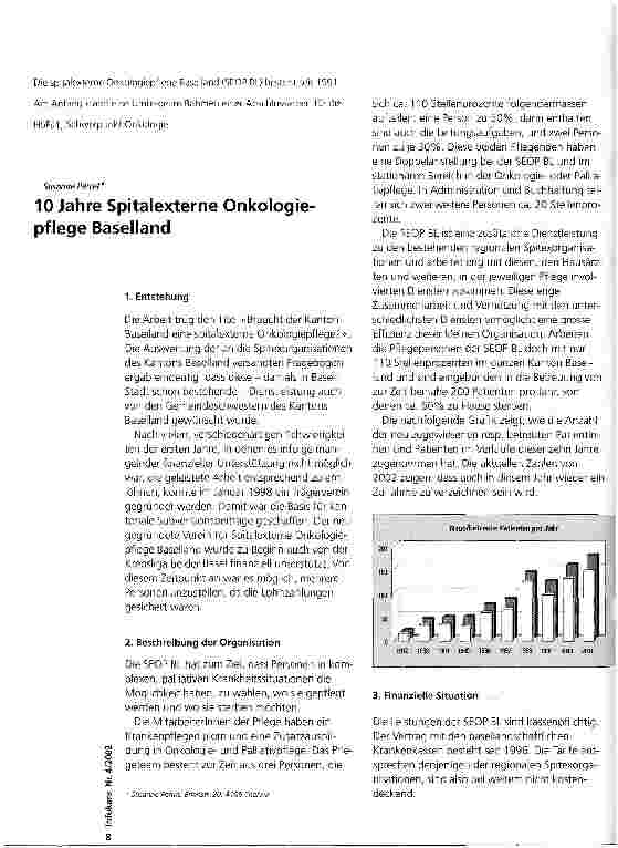 Vorschauseite 1: 10 Jahre Spitalexterne Onkologiepflege Baselland