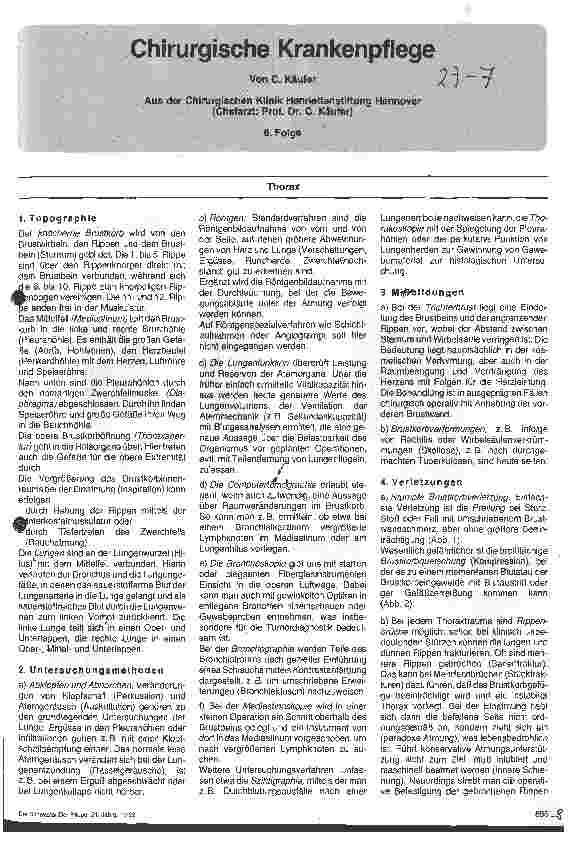 Vorschauseite 1: Chirurgische Krankenpflege - 6. Folge Thorax