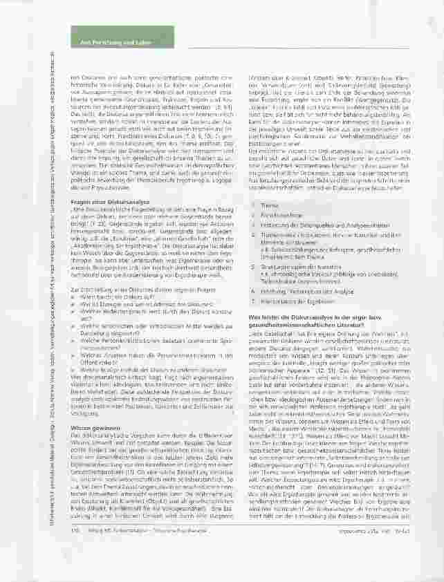 Vorschauseite 2: Diskursanalyse Diskursive Ergotherapie: Was leistet die Forschungsmethode in der Ergotherapie?