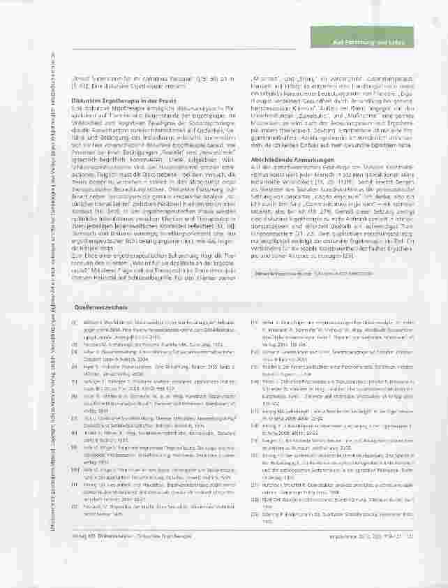 Vorschauseite 3: Diskursanalyse Diskursive Ergotherapie: Was leistet die Forschungsmethode in der Ergotherapie?