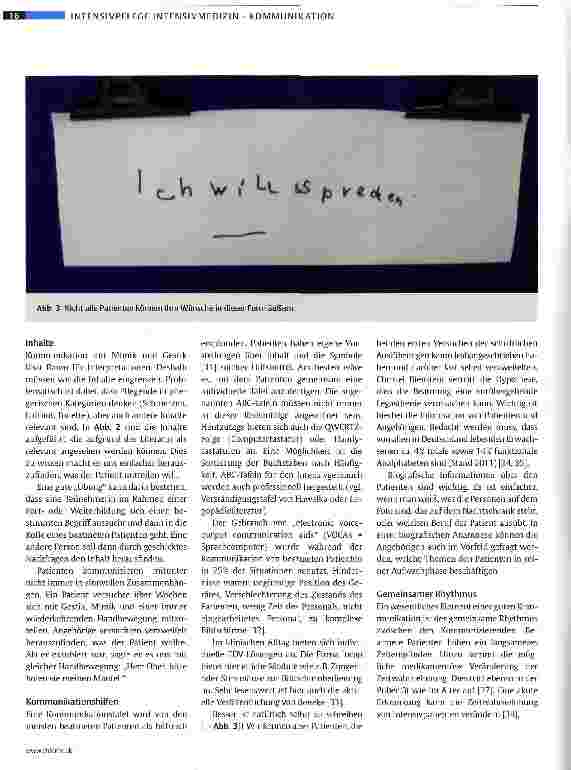 Vorschauseite 5: Kommunikation mit leicht sedierten, beatmeten Patienten