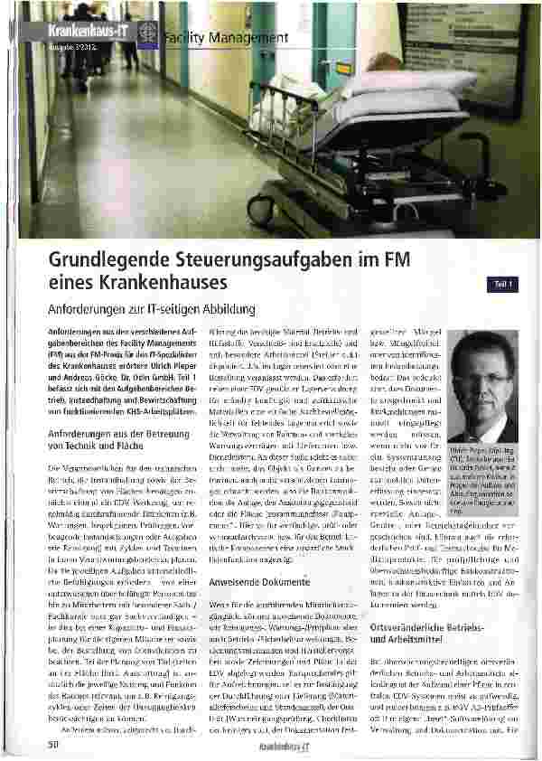 Vorschauseite 1: Grundlegende Steuerungsaufgaben im FM eines Krankenhauses