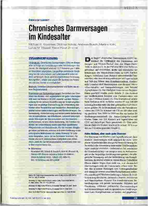 Vorschauseite 1: Chronisches Darmversagen im Kindesalter