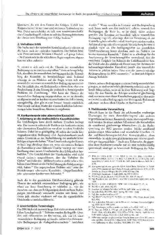 Vorschauseite 3: Die »Theorie der wesentlichen Bedingung« im Recht der gesetzlichen Unfallversicherung
