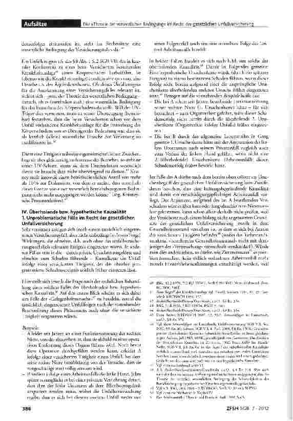 Vorschauseite 4: Die »Theorie der wesentlichen Bedingung« im Recht der gesetzlichen Unfallversicherung