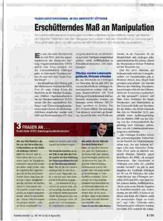 Vorschauseite 1: Erschütterndes Maß an Manipulation
