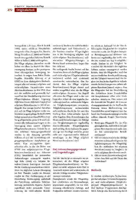 Vorschauseite 2: Zeitliche und strukturelle Unterschiede in der Pflege adipöser und nicht-adipöser Bewohner(innen) vollstationärer Pflegeeinrichtungen