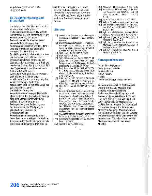 Vorschauseite 4: Die Änderung des Infektionsschutzgesetzes -Folgen für Haftung und Organisation in Krankenhäusern