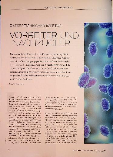 Vorschauseite 1: Österreichischer impftag Vorreiter und Nachzügler