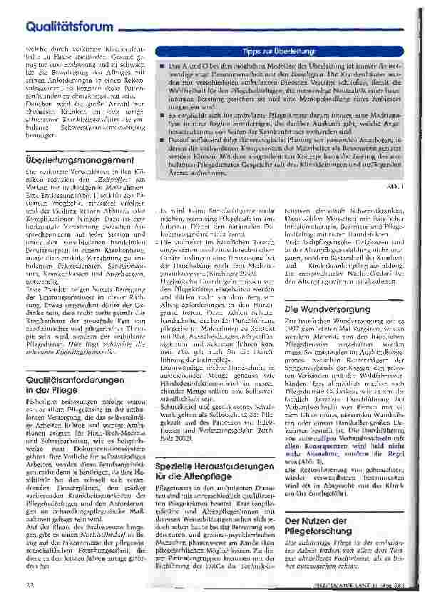 Vorschauseite 2: Herausforderungen für die Pflege stehen vor der Tür