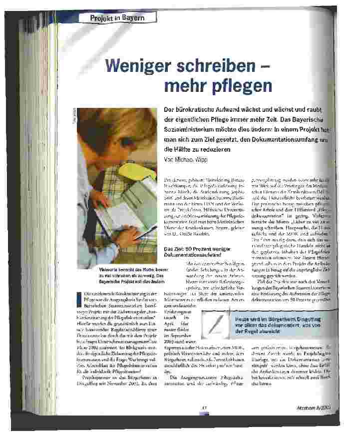 Vorschauseite 1: Weniger schreiben - mehr pflegen