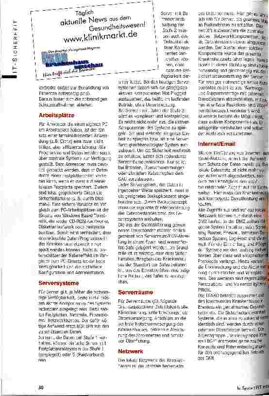 Vorschauseite 2: Wie viel sind Klinikdaten wert? IT-Sicherheit im Krankenhaus und der Weg dorthin