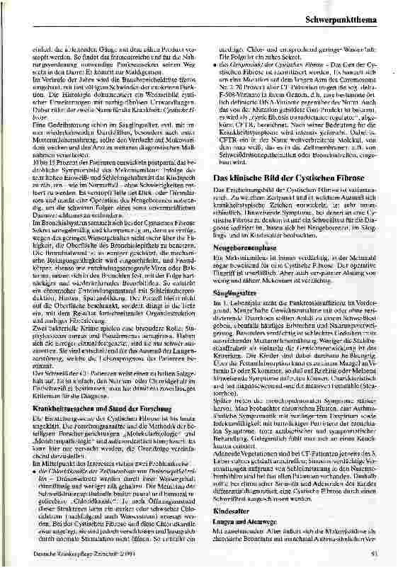 Vorschauseite 2: Mukoviszidose Krankheitsbild und Behandlung