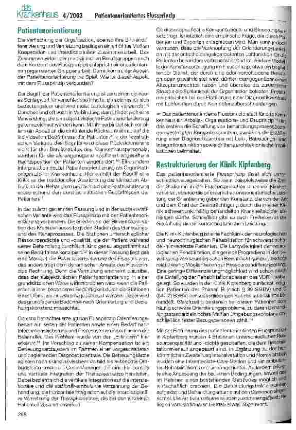 Vorschauseite 2: Einführung des patientenorientierten Flussprinzips in der Neurologischen Rehabilitation