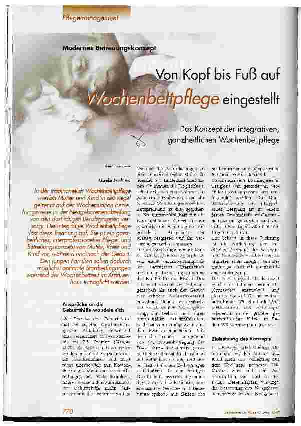 Vorschauseite 1: Von Kopf bis Fuß auf Wochenbettpflege eingestellt
