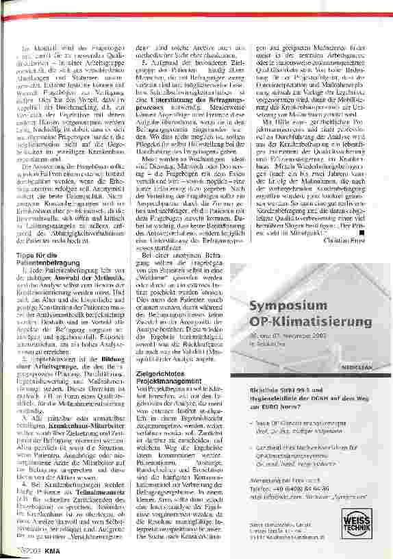 Vorschauseite 2: Der Patiente als Kunde Qualitätsmanagement