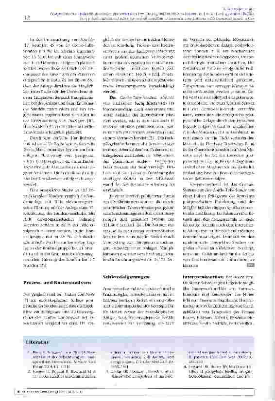 Vorschauseite 5: Postpylorische Ernährungssonden zur enteralen Ernährung bei Intensivpatienten mit erhöhtem gastralen Reflux
