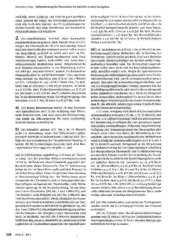 Vorschauseite 2: Mitbestimmung des Personalrats bei Aufstellung eines Sozialplans