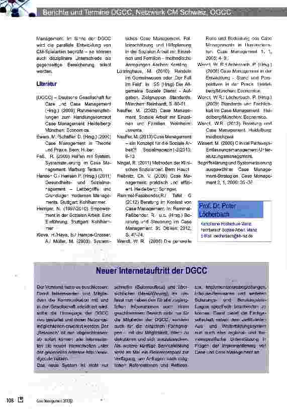Vorschauseite 3: Kontrovers: Verortung von Case Management-oder: Warum CM nicht einer Disziplin „gehört