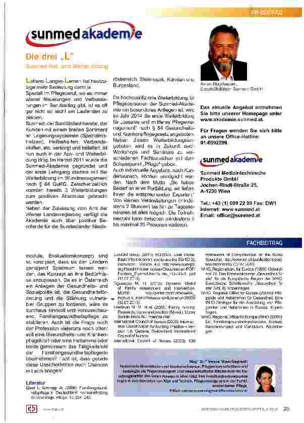 Vorschauseite 3: Das EU-Projekt Family Health Nursing in European Communities (FamNrsE)