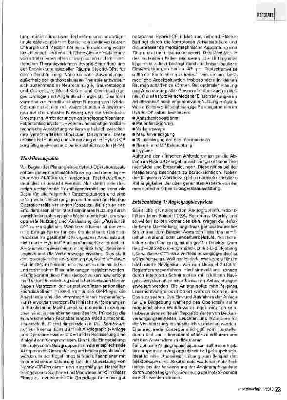 Vorschauseite 2: Der Hybrid-OP: Gibt es bereits einen Standard?