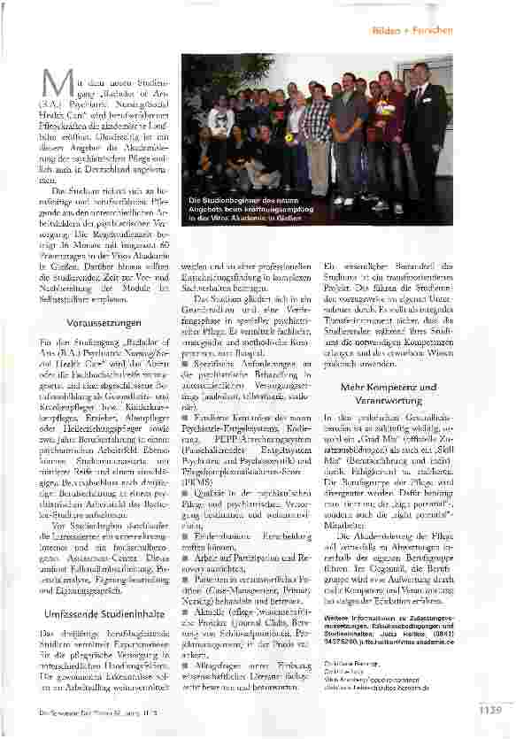 Vorschauseite 2: BACHELOR IN PSYCHIATRIC NURSING