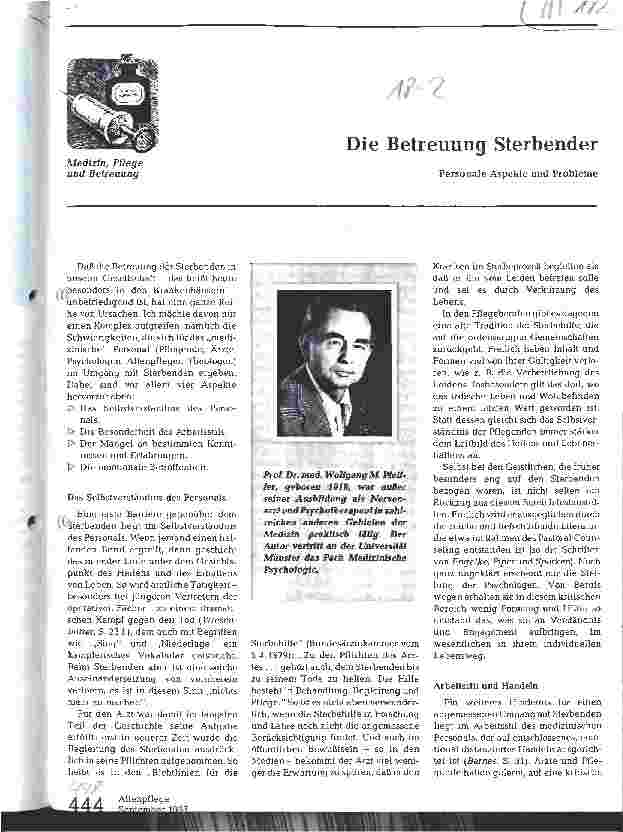 Vorschauseite 1: Die Betreuung Sterbender