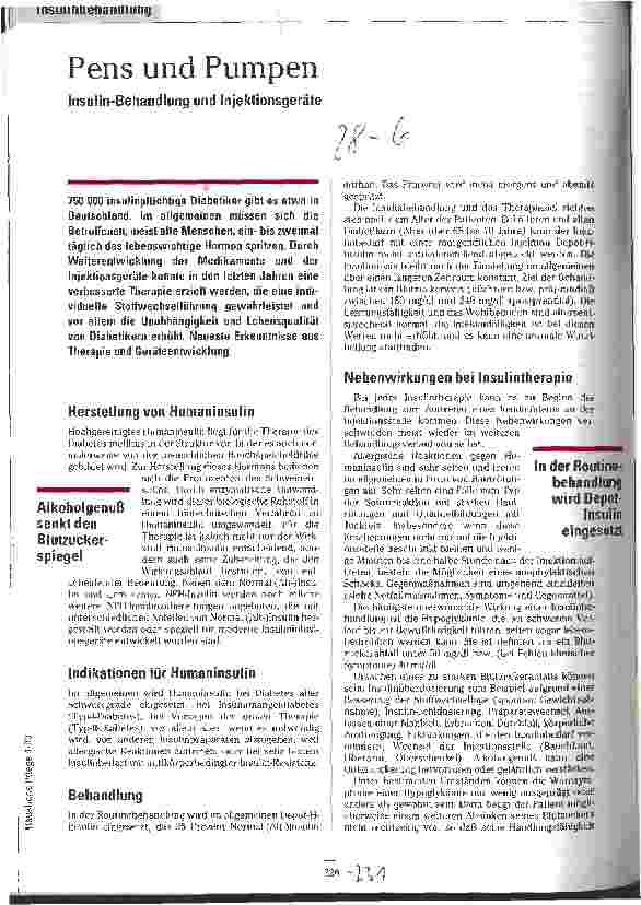 Vorschauseite 1: Pens und Pumpen Insulin-Behandlung und Injektionsgeräte