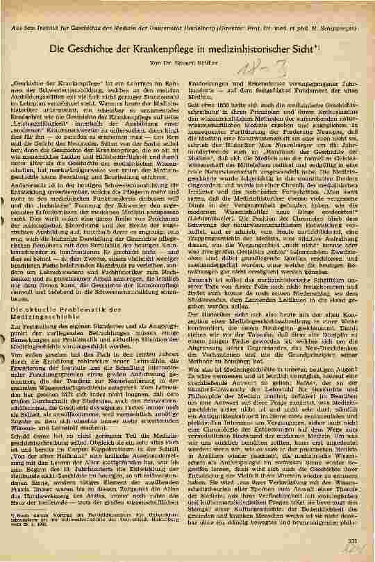 Vorschauseite 1: Die Geschichte der Krankenpflege in medizinhistorischer Sicht