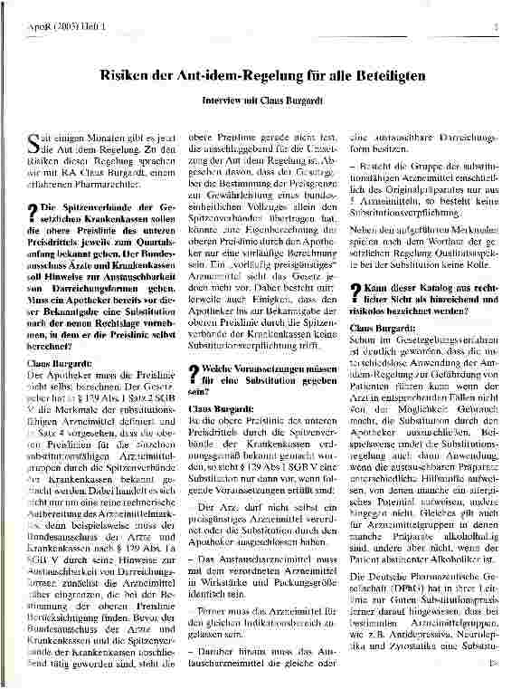 Vorschauseite 1: Risiken der Aut-idem-Regelung für alle Beteiligten
