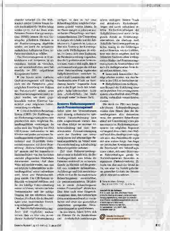 Vorschauseite 2: Folgen für das Risikomanagement