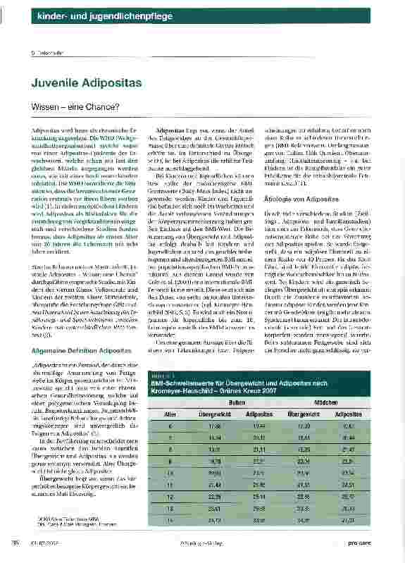 Vorschauseite 1: Juvenile Adipositas