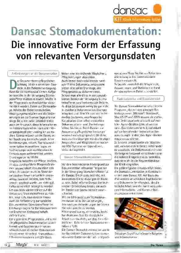 Vorschauseite 1: Die innovative Form der Erfassung von relevanten Versorgunsdaten