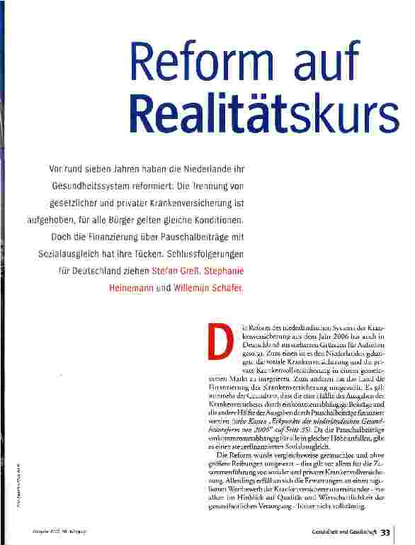 Vorschauseite 2: Reform auf Realitätskurs