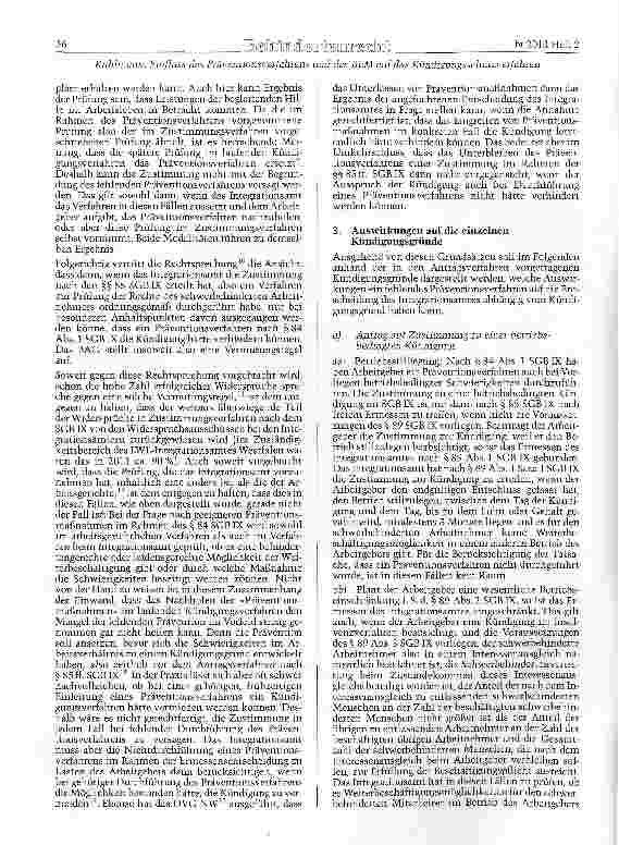 Vorschauseite 3: Einfluss des Präventionsverfahrens nach § 84 Abs. 1 SGBIX und des betrieblichen Eingliederungsmanagements nach § 84 Abs. 2 SGB IX auf das Kündigungsschutzverfahren nir Menschen mi…