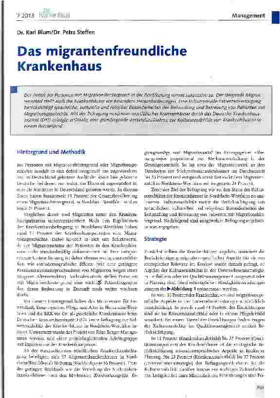 Vorschauseite 1: Das migrantenfreundliche Krankenhaus