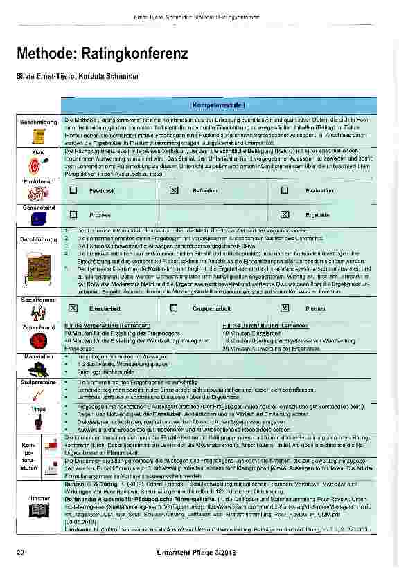Vorschauseite 1: Methode: Ratingkonferenz