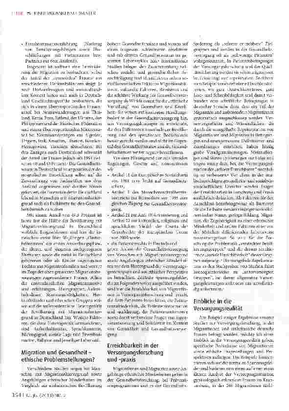 Vorschauseite 2: Frauengesundheit und MigrationBedürfnisse - Versorgungsrealität -Perspektiven