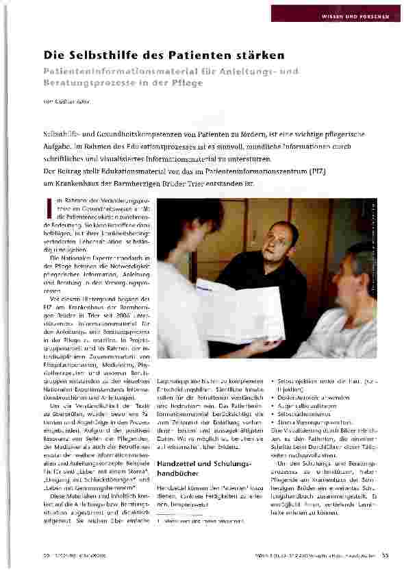 Vorschauseite 1: Die Selbsthilfe des Patienten stärken