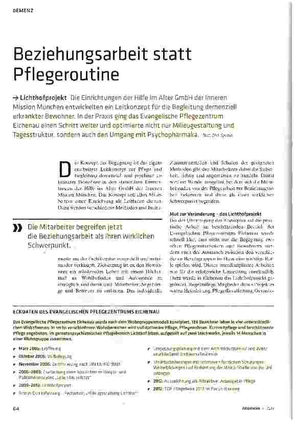 Vorschauseite 1: Beziehungsarbeit statt Pflegeroutine