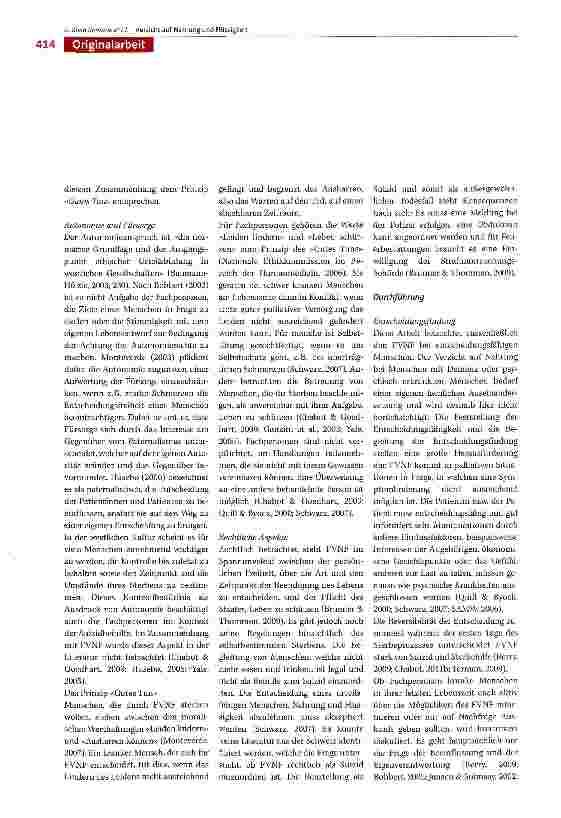 Vorschauseite 4: Freiwilliger Verzicht auf Nahrung und Flüssigkeit in der Palliative Care: ein Mapping Review