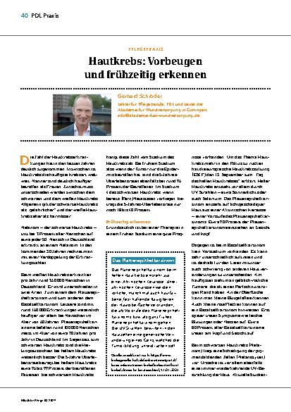 Vorschauseite 1: Hautkrebs: Vorbeugen und frühzeitig erkennen